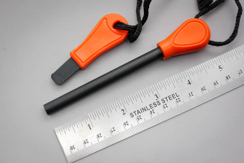 TKC: Orange Handle 5/16" Ferrocerium Rod Firesteel Fire Starter w/ Striker
