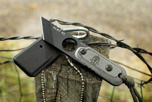 TOPS Knives ALRTXL 03 TP - Black Traction Coated Blade -  Black Linen Handle