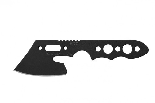 TOPS Knives FDX 17 Mini Axe, FDX-17 - Black Traction Coated 2.75" Bit - Skeletonized Handle