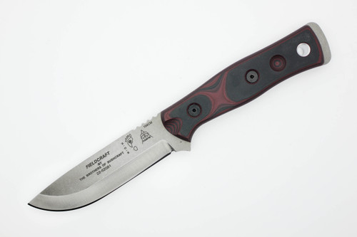 TOPS BROS-154-RB B.O.B. Fieldcraft Knife w/ Red & Black G10 Handle - 154CM