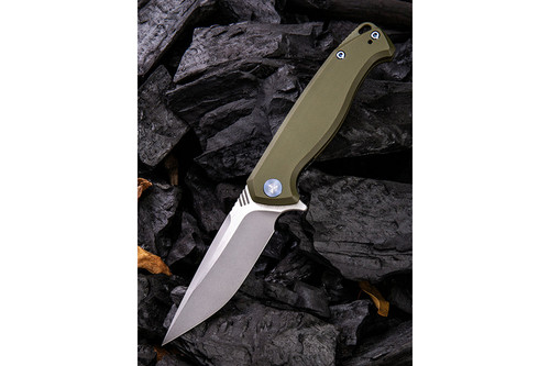 WE Knife Company Streak 818E - Green G10 Liner Lock - 3.4" Stonewash/Satin Blade