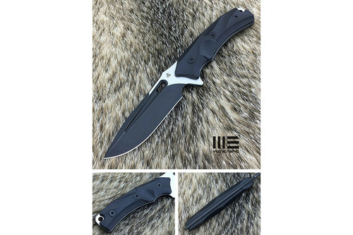 WE Knife Company Vindex Fixed Blade Knife 802B - Black G-10 Scales - 4.25" Black Blade