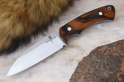 Zoe Crist Knives: Fire Creek Fixed Blade Knife w/ Desert Ironwood Handle & Black Liners - 2
