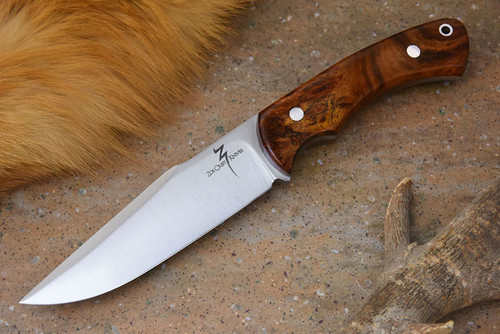 Zoe Crist Knives: Santa Fe Fixed Blade Knife w/ Desert Ironwood Burl Handle - 2