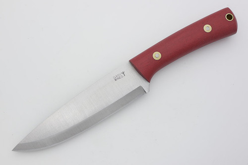 LT Wright Knives Gary Wines Bushcraft Hunter - Scandi Grind - Red Linen Micarta - Matte Finish