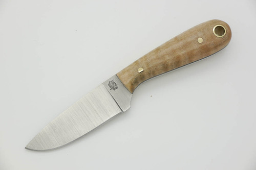 LT Wright Knives Frontier First - CPM 3V Steel - Flat Grind - Natural Curly Maple - 1 - Christmas Special! FREE Black Liners! FREE Soft Case!