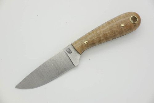 LT Wright Knives Frontier First - CPM 3V Steel - Flat Grind - Natural Curly Maple - 3 - Christmas Special! FREE Black Liners! FREE Soft Case!