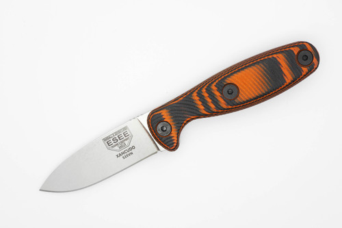 ESEE Knives Xancudo - XAN2-006, - S35VN Steel - Stone Washed Finish - Orange and Black G10 3D Handle - Black Sheath