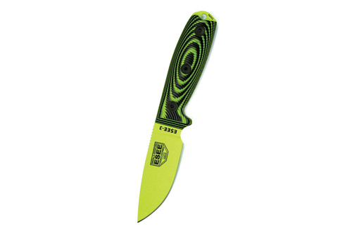 ESEE Knives 3 - 3PMVG-007 - 1095 Carbon Steel Venom Green Blade - Neon Green and Black G10 3D Handle - Black Sheath