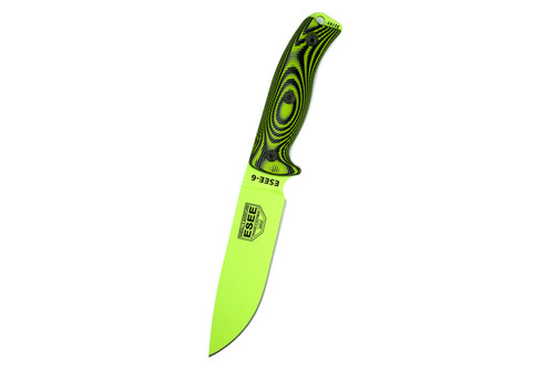 ESEE Knives 6 - 6PVG-007 - 1095 Carbon Steel Venom Green Blade - Neon Green and Black G10 3D Handle - Black Sheath