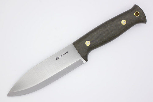 LT Wright Knives Illuminous 5 - 3V Steel - Scandi Grind - Green Canvas Micarta - Matte Finish
