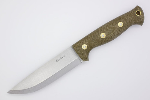 LT Wright Knives Forest Trail - CPM 3V Steel - Scandi Grind - Green Canvas Micarta - Matte Finish