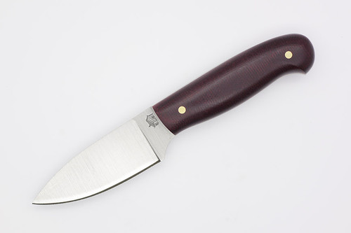 LT Wright Knives Patriot - A2 Steel - Flat Grind - Double Red Canvas Micarta Handle - White Liners