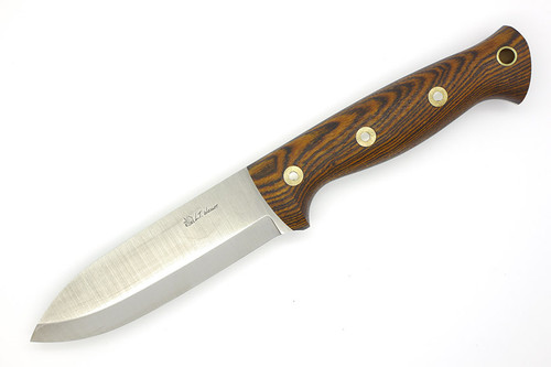 LT Wright Knives Forest Trail - CPM 3V Steel - Scandi Grind - Spear Point - Bocote - Matte Finish / FREE Black Liners! - 2