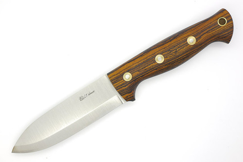 LT Wright Knives Forest Trail - CPM 3V Steel - Scandi Grind - Spear Point - Bocote - Matte Finish / FREE Black Liners! - 4