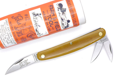 Great Eastern Cutlery Farm and Field #62 Pocket Carver - 3 Blade - Natural Linen Micarta