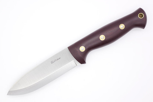 LT Wright Knives Forest Trail - A2 Steel - Scandi Grind - Spear Point - Double Red Canvas Micarta Handle - Matte Finish