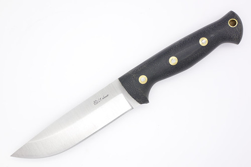 LT Wright Knives Forest Trail - A2 Steel - Saber Grind - Black Canvas Micarta Handle - Matte Finish - Kydex Sheath