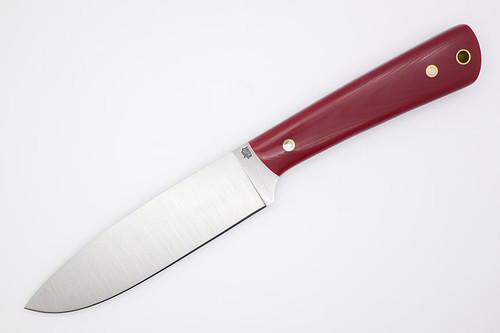 LT Wright Knives The Traveler Kitchen Knife - AEB-L Steel - Flat Grind - Red G10 - Polished Finish