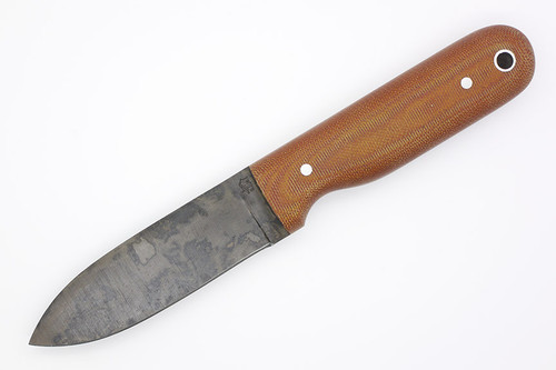 LT Wright Knives Bushcrafter HC - High Saber Grind - Natural Canvas Micarta - Matte Finish