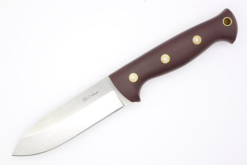 LT Wright Knives Forest Trail - A2 Steel - Saber Grind - Spear Point - Double Red Canvas Micarta Handle - Matte Finish - Kydex Sheath