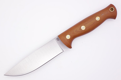 LT Wright Knives Forest Trail - A2 Steel - Flat Grind - Natural Canvas Canvas Micarta Handle - Matte Finish - Kydex Sheath