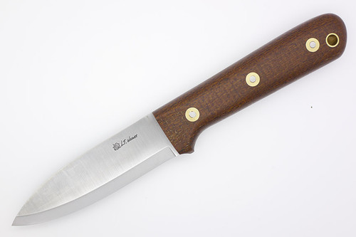 LT Wright Knives Genesis - A2 Steel - Scandi Grind - Brown Burlap Handle - Matte Finish