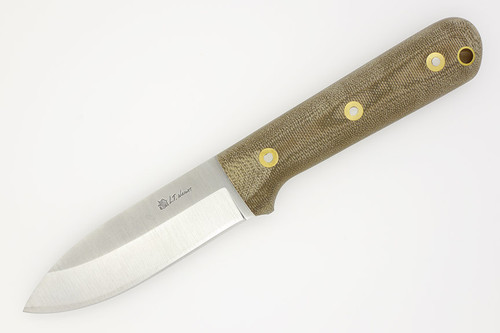 LT Wright Knives Genesis - A2 Steel - Saber Grind - Green Canvas Micarta - Matte Finish