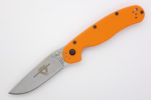 Ontario RAT Model 2 Folding Knife, 3" Stainless Steel Blade, Orange Nylon Handle - 8860OR