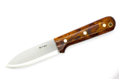 LT Wright Knives Genesis - CPM 3V Steel - Scandi Grind - Desert Ironwood W/ Black Liners- Polished Finish - 2