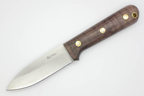 LT Wright Knives Genesis - A2 Steel - Saber Grind - Dark Curly Maple - Polished Finish - 1 - FREE Black Liners!
