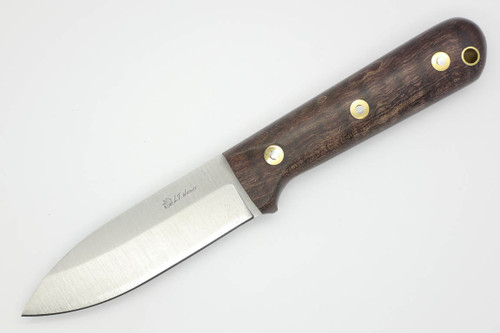 LT Wright Knives Genesis - A2 Steel - Saber Grind - Dark Curly Maple - Polished Finish - 2 - FREE Black Liners!