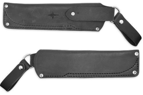 TKC: #W ESEE-6 / RAT-7 / FB-6.5 Pouch Style Leather DANGLER Sheath Black, RH, WITHOUT Firesteel Loop