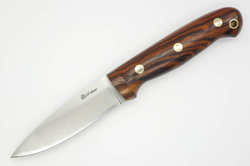LT Wright Knives GNS - O1 Tool Steel - Saber Grind - Desert Ironwood Handle - Polished Finish - FREE BLACK LINERS! - 2