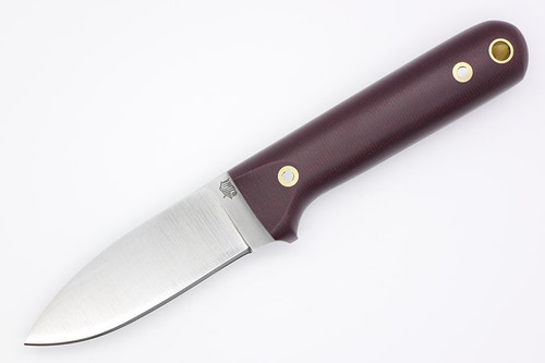LT Wright Knives Next Gen - O1 Steel - Flat Grind - Double Red Canvas Micarta Handle - Matte Finish