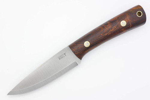 LT Wright Knives Gary Wines Bushcrafter - Scandi Grind - Cocobolo Handle - Black Liners - Matte Finish - 1