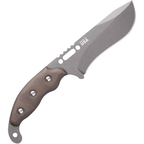 TOPS Knives Wind Runner XL Tungsten, WDR-XL - Tungsten Wash Blade, Green Canvas Micarta Handle