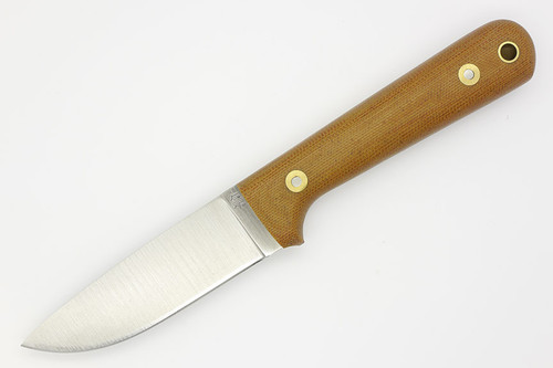 LT Wright Knives Woodsman Pro - A2 Steel - Flat Grind - Natural Canvas Micarta Handle - Matte Finish