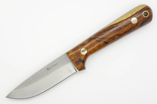 LT Wright Knives Woodsman Pro - A2 Steel - Saber Grind - Desert Ironwood Handle - Polished Finish - 2 - FREE Black Liners!