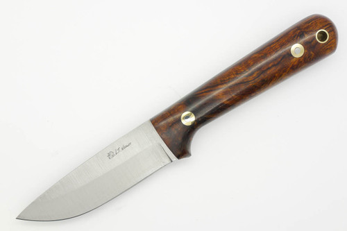 LT Wright Knives Woodsman Pro - A2 Steel - Saber Grind - Desert Ironwood Handle - Polished Finish - 5 - FREE Black Liners!