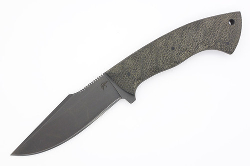 Winkler Knives - Knight Pathfinder - 80CRV2 Steel - Flat Grind - Sculpted Black Canvas Micarta Handle