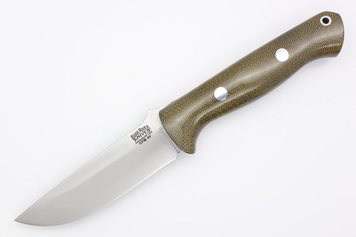 Bark River Knives Bravo-1 - CPM 3V Steel - High Saber Grind - Green Canvas Micarta Handle - Polished Finish