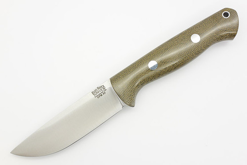 Bark River Knives Bravo-1 Rampless - CPM 3V Steel - Green Canvas Micarta Handle - Polished Finish