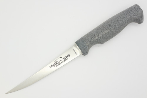 White River Knives Traditional Fillet - 6 Inch Blade - Black Canvas Micarta Handle