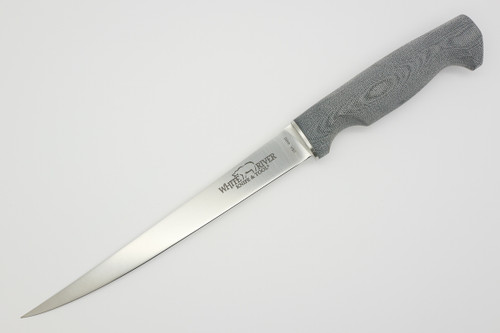 White River Knives Traditional Fillet - 8.5 Inch Blade - Black Canvas Micarta Handle