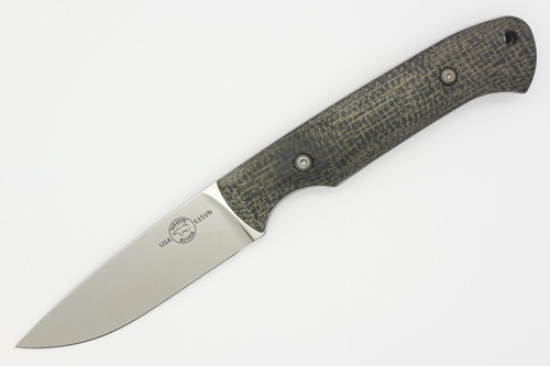 White River Knives Hunter - Black Burlap Micarta Handle