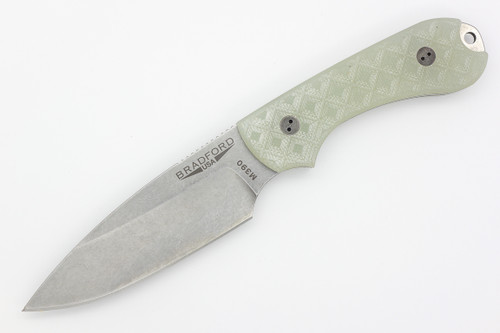 Bradford Knives: Guardian3 - M390 Steel - Drop Point - Sabre Grind - Stonewash Blade Finish - Ghost Textured G10 Handle