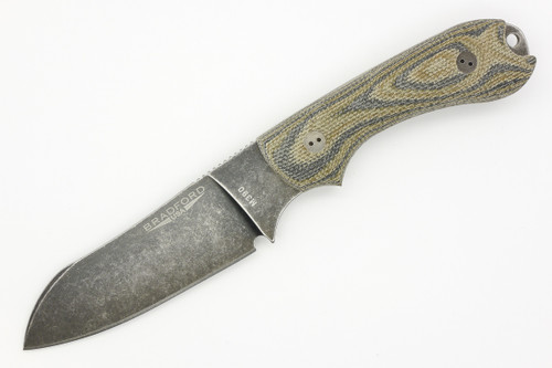 Bradford Knives: Guardian3, 3D - M390 Steel - Sheepsfoot Blade - Flat Grind - Nimbus Blade Finish - 3D Camo Canvas Micarta Handle