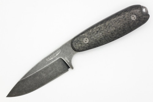Bradford Knives: Guardian3.5, 3D - M390 Steel - Drop Point - Sabre Grind - Nimbus Blade Finish - 3D Black Carbon Fiber Handle