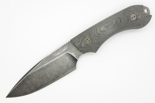 Bradford Knives: Guardian4, 3D - M390 Steel - Drop Point - Sabre/False Edge Grind - Nimbus Blade Finish - 3D Black Micarta Handle